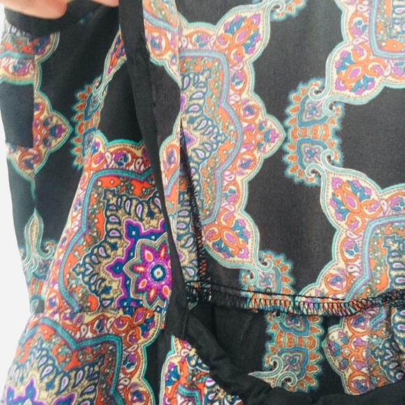 *DONATED* BAND OF GYPSIES Boho Flowy Printed Tunic Top Mini Dress - Picture 8 of 13